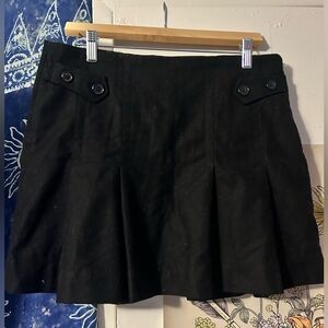 GAP pleated black wool mini skirt